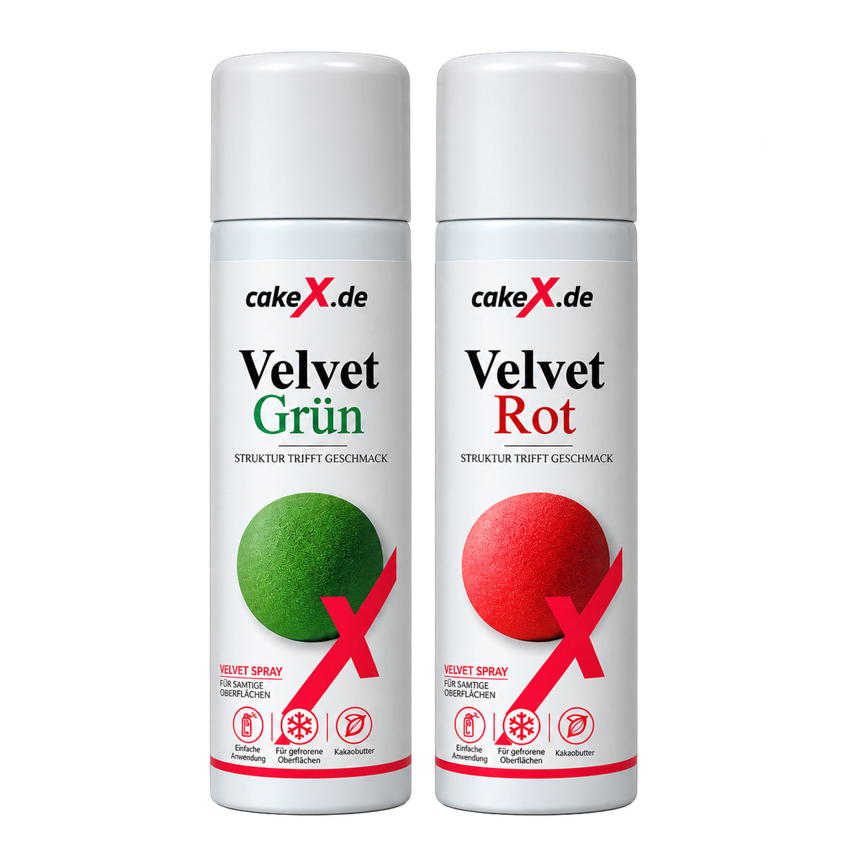 2 × 250ml Dosen – Velvet Spray Rot & Grün 500ml