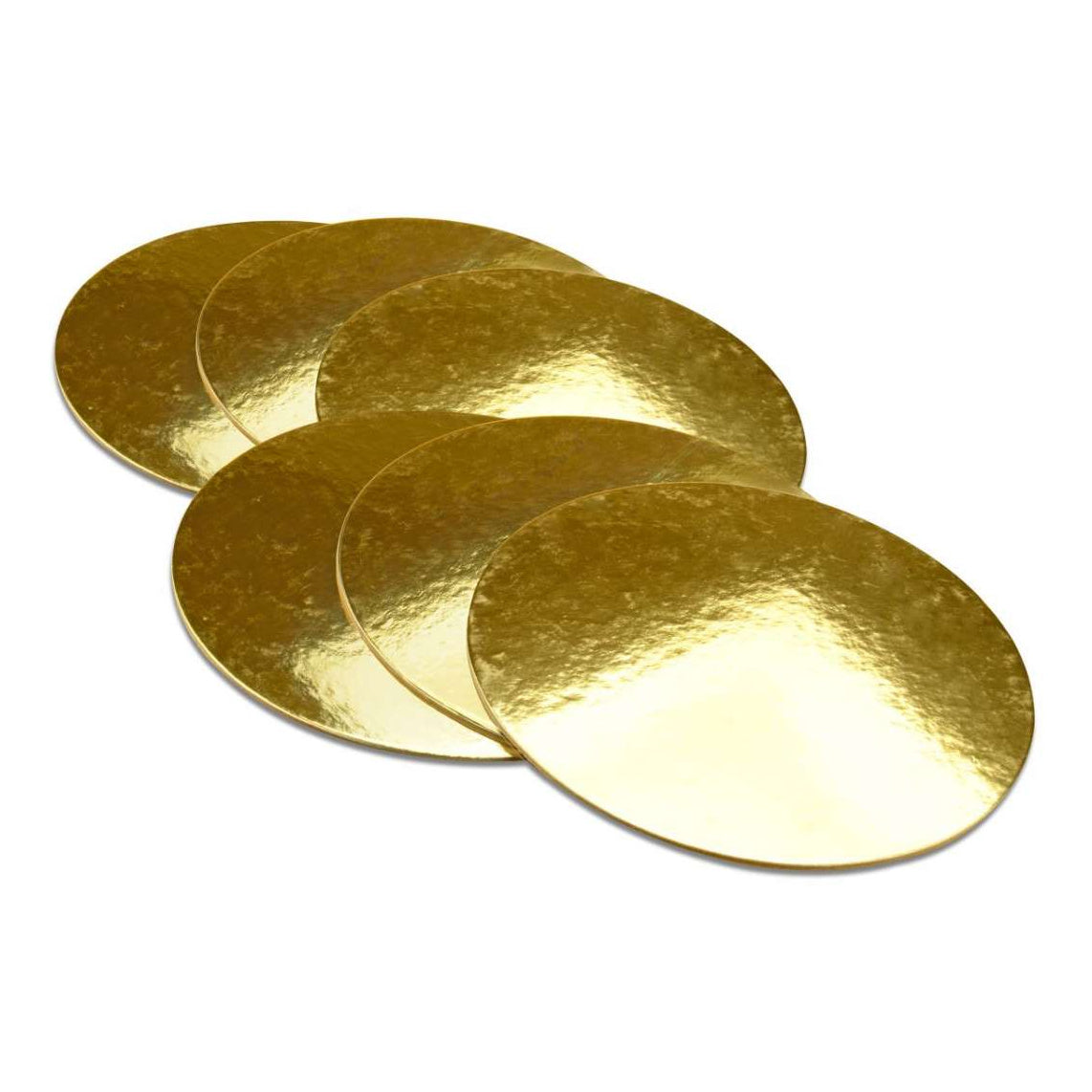 Cakecard Gold 25cm 2,5mm Stärke 6er Set - offener Rand