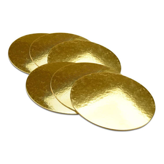 Cakecard Gold 25cm 2,5mm Stärke 6er Set - offener Rand