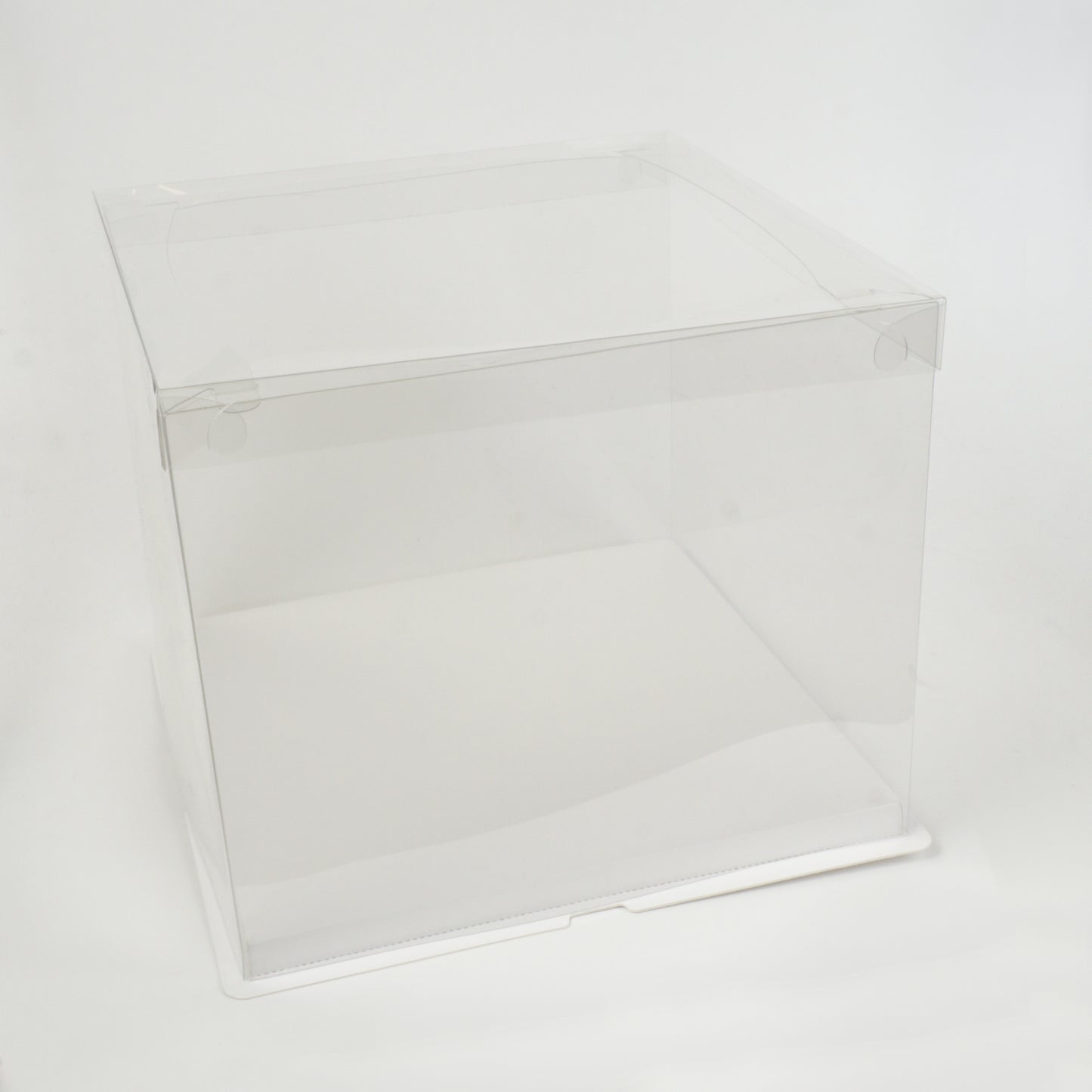 Tortenbox 38cm x 38cm x 38cm transparent eckig - durchsichtiger Deckel