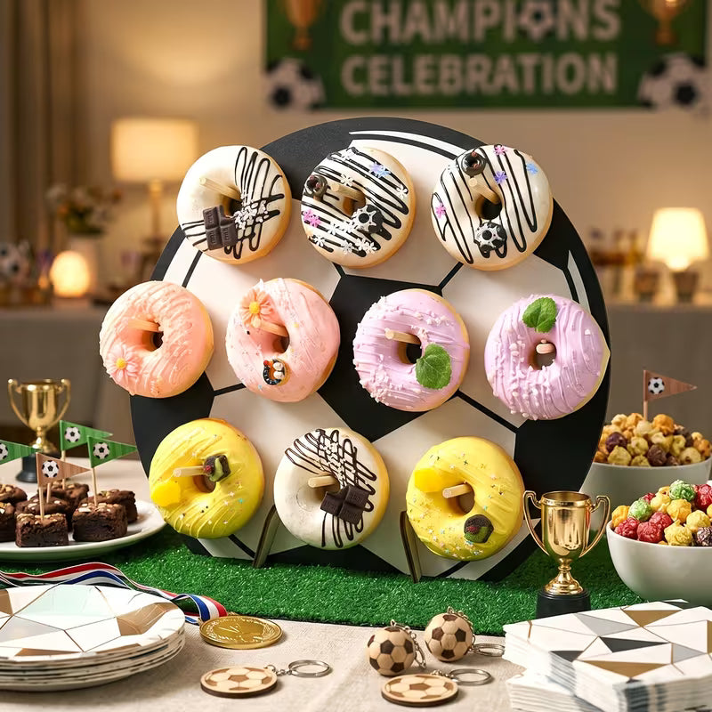 Donutständer Fußball Holz