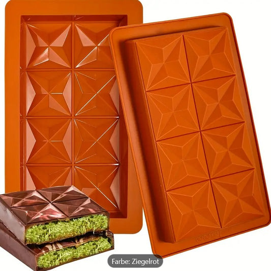 Silikonform mit Muster  Schokoladentafel tief ( Für Dubai Schokolade geeignet )