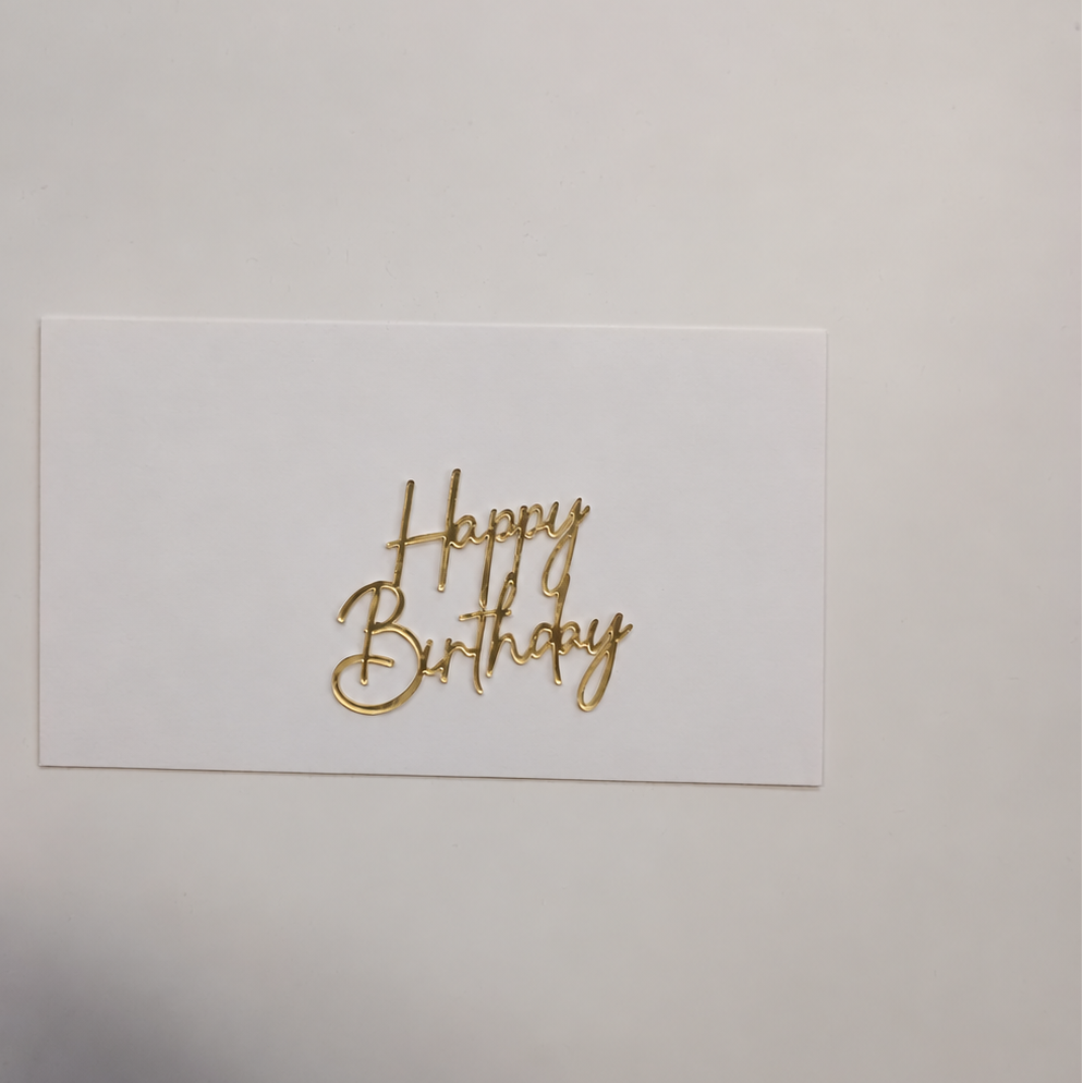Happy Birthday geschwungen Seitentopper Charme gold MINI