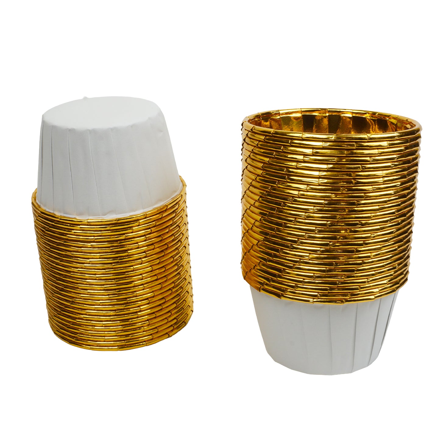 Elegante Muffinförmchen in Gold-Weiß