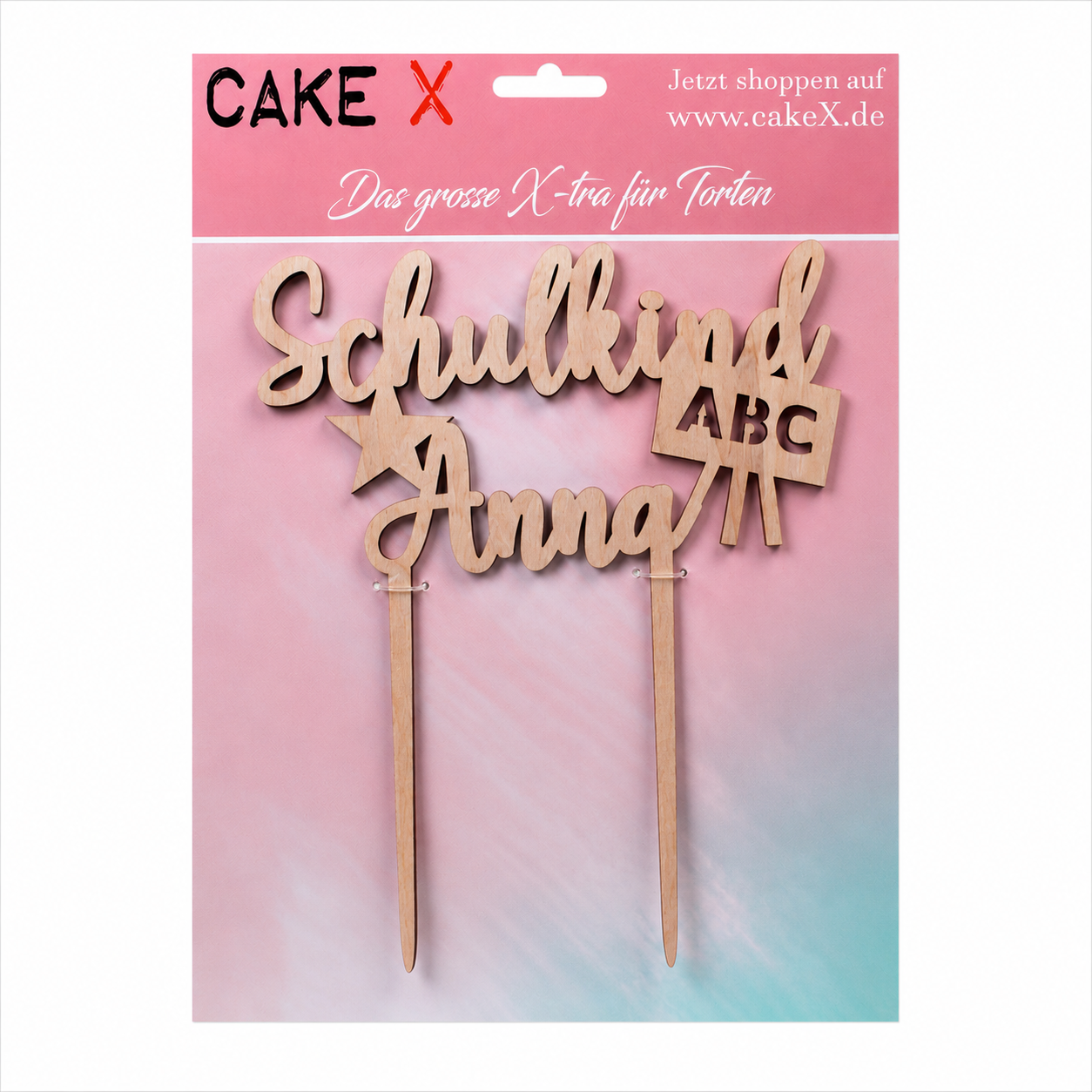 Caketopper Schulkind Anna Holz