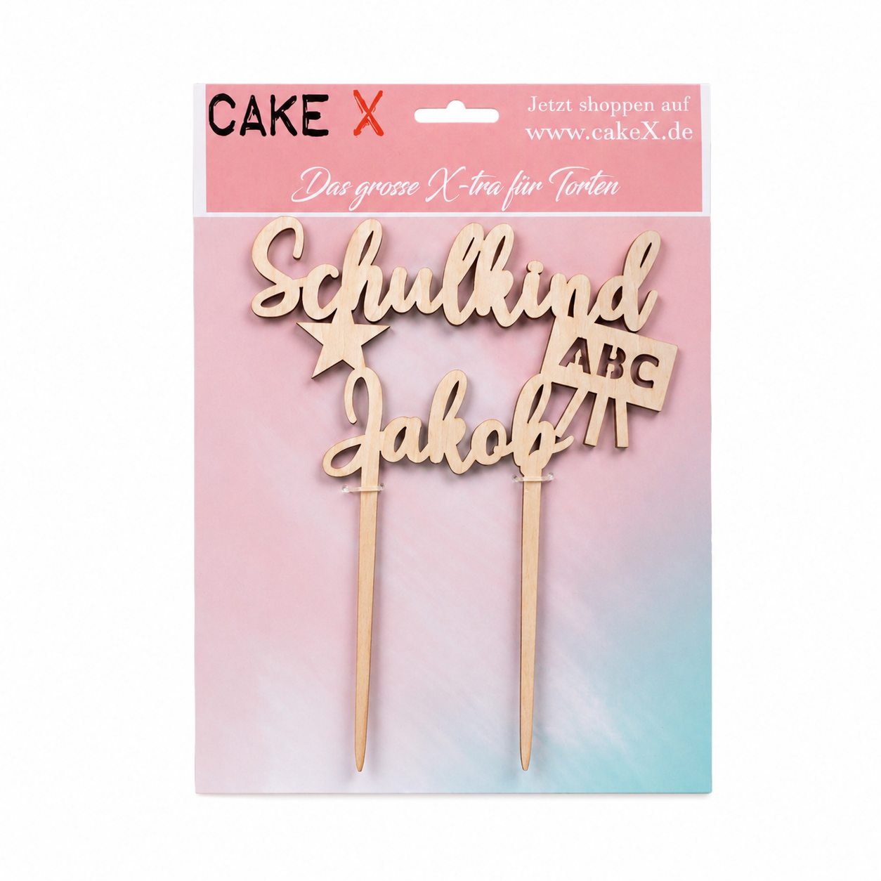 Caketopper Schulkind Jakob Holz