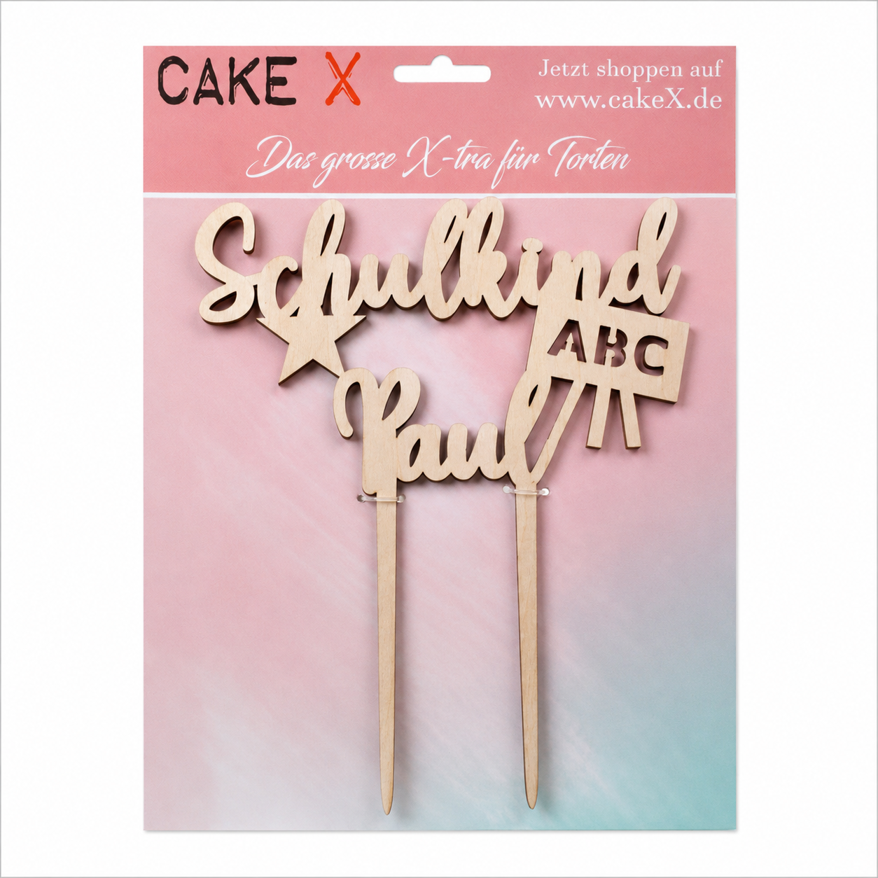 Caketopper Schulkind Paul Holz