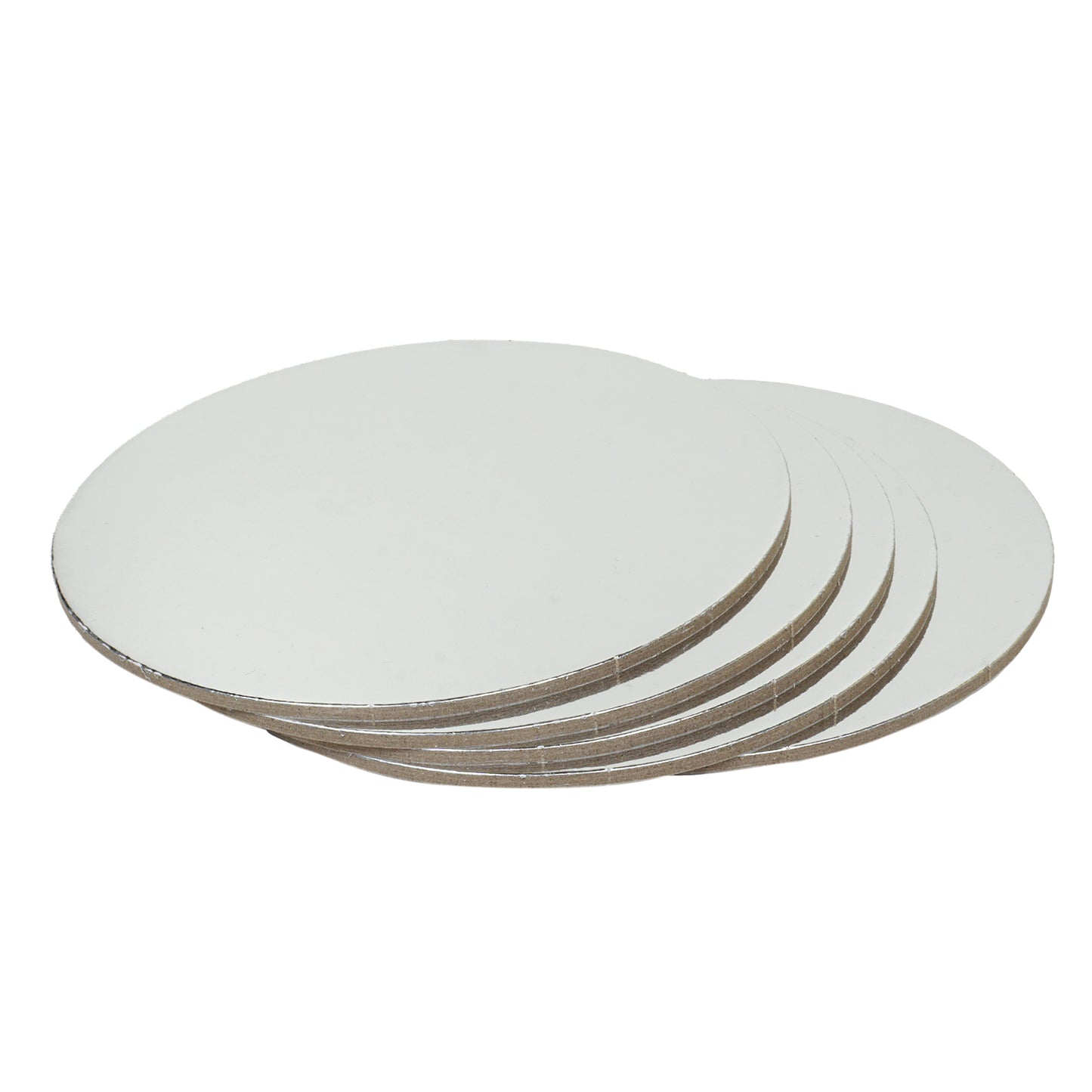 Cakecard Silber 20cm 3mm Stärke 5er Set - offener Rand