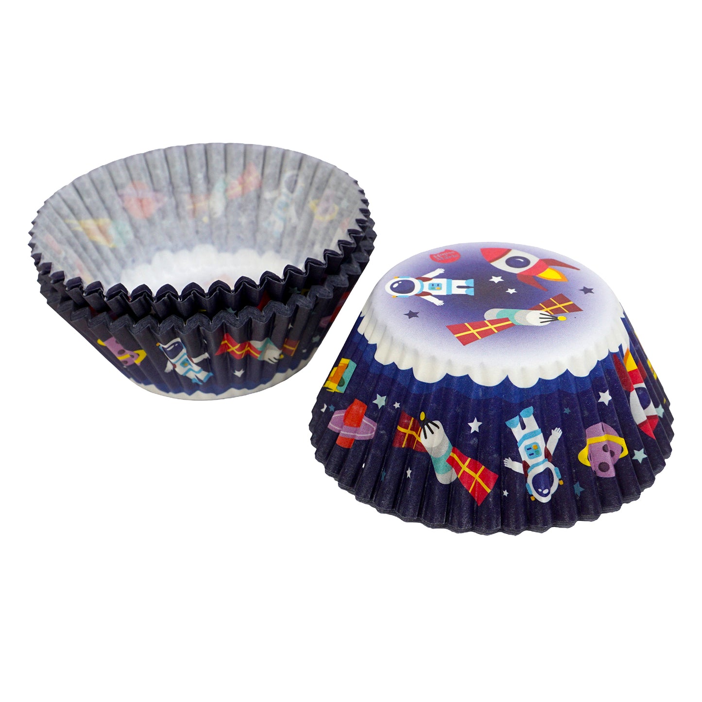 Muffinförmchen Weltraum – Astronaut, Rakete & Satellit (48 Stück)