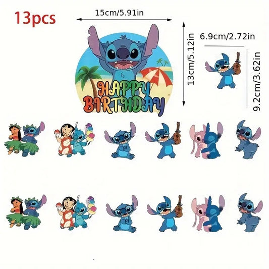 Stitch Caketopper und Muffintopper aus Papier 13 teilig