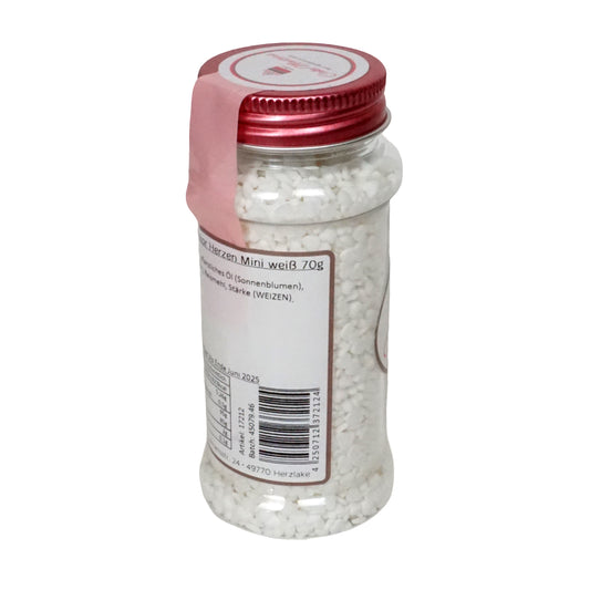 Streudekor Herzen Mini Weiß 70g