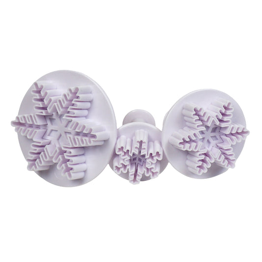 Ausstecher-Set Schneeflocke – 3 Größen mit Auswerfer