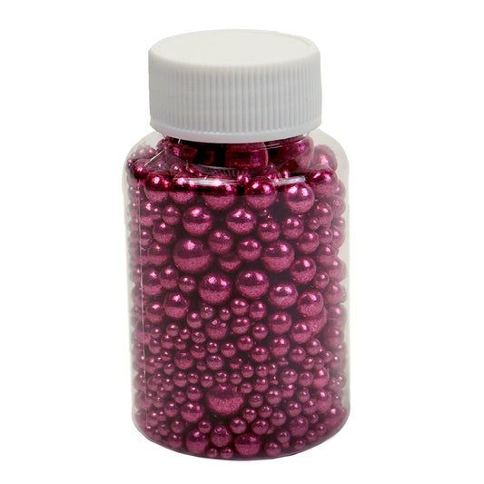 Zuckerperlen metallic fuchsia 3,5,7,10mm 100g