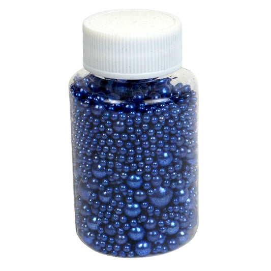 Zuckerperlen blau Mix  3,4,5,7,10mm  100g