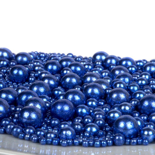 Zuckerperlen, metallic blau, 3,4,5,7,10mm 100g