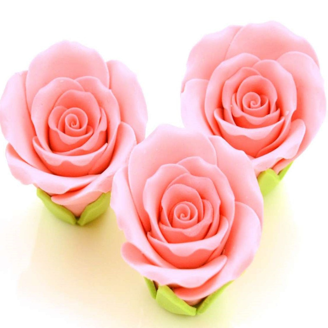 Zucker-Rosen 50mm rosa 3 Stück