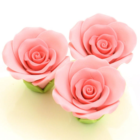 Zucker-Rosen 35mm rosa 3 Stück