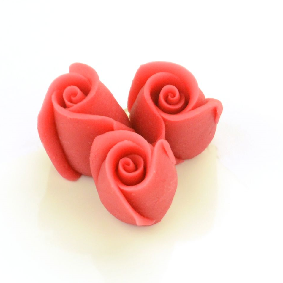 Marzipan-Rosen klein rot 4 Stück