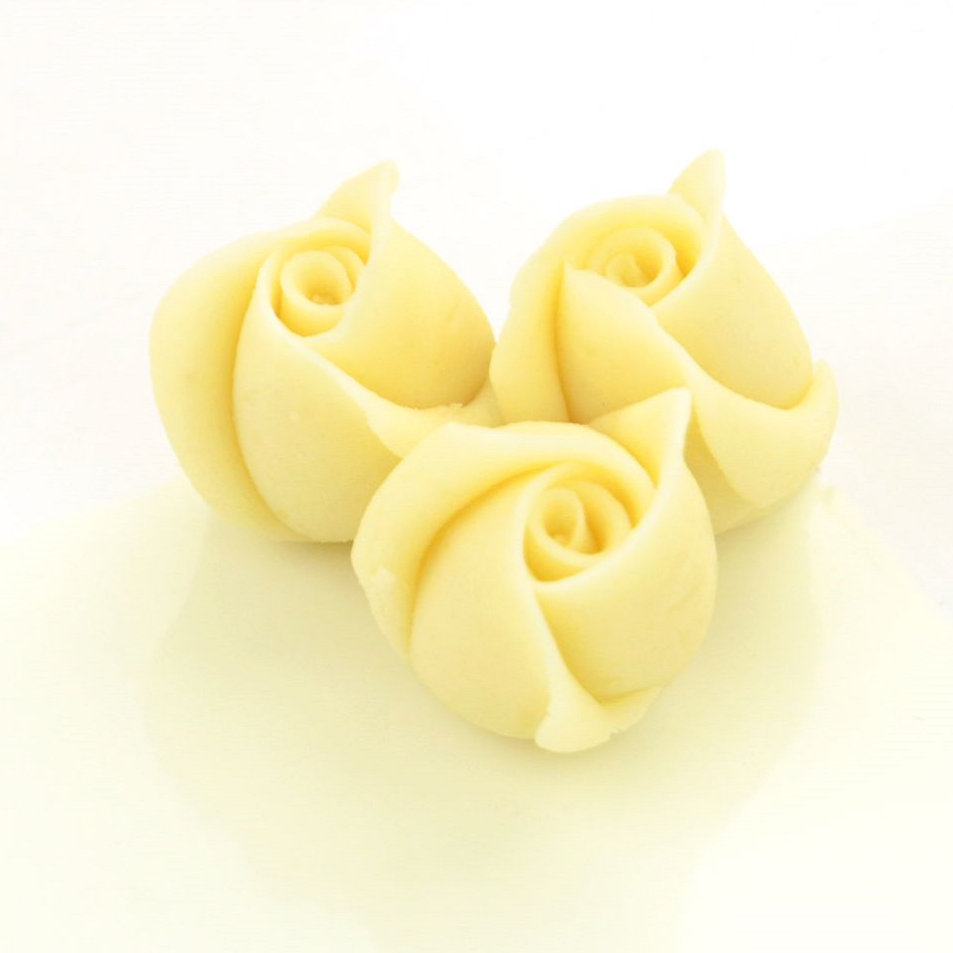 Marzipan-Rosen klein weiß 4 Stück