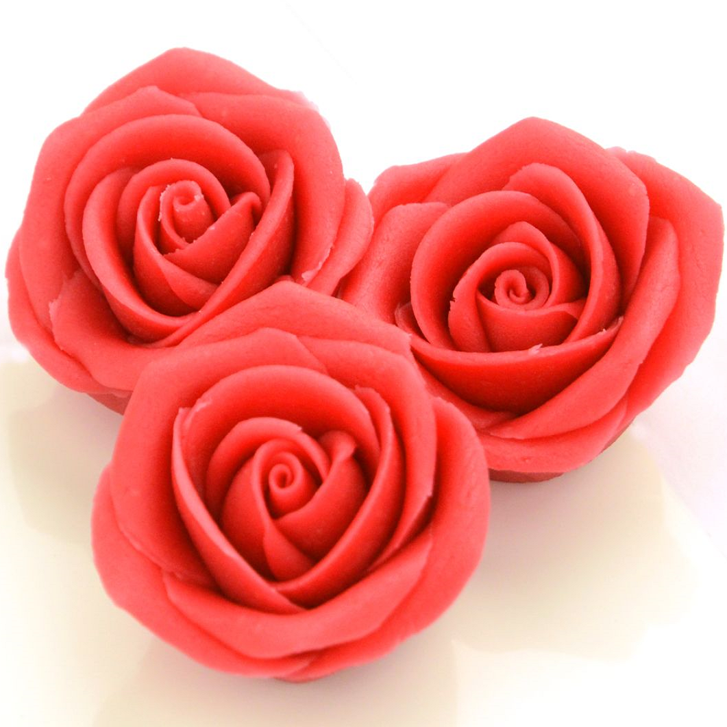 Marzipan-Rosen groß rot 2 Stück