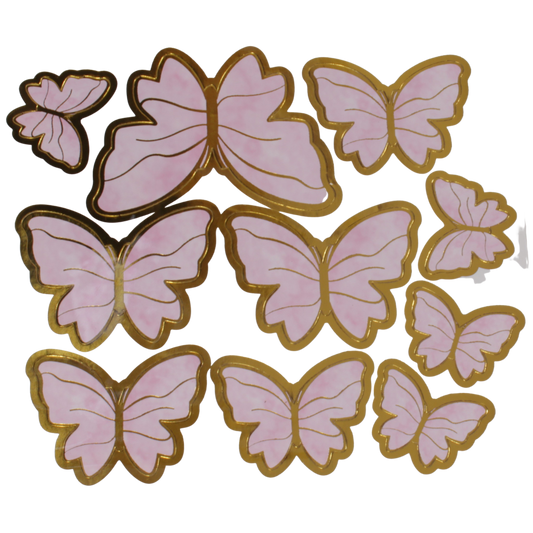 10 Schmetterlinge rosa oder lila mit Draht
