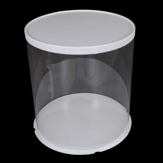 Tortenbox 31,5cm x 31,5cm x 46cm transparent  rund