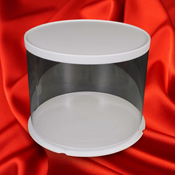 Tortenbox 26,5cm x 26,5cm x 24cm transparent rund