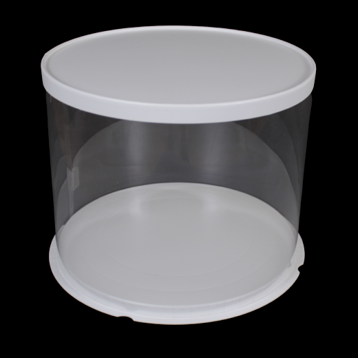 Tortenbox 31,5cm x 31,5cm x 25cm transparent rund B Ware – cakeX