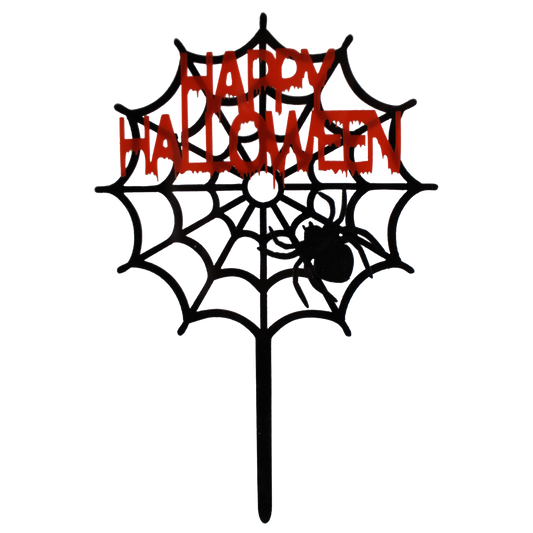 Halloween Spinnennetz mit Spinne Caketopper Kuchenstecker