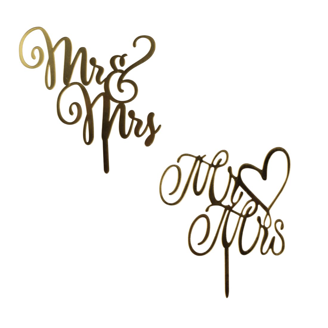 Mr & Mrs gold Acryl Kuchenstecker